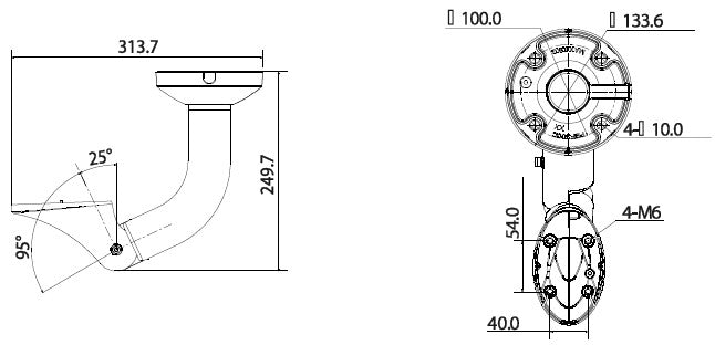 Deckenhalterung für Wetterschutzgehäuse LE562